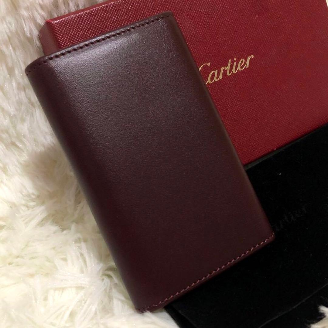未使用✨カルティエ　マストライン　 6連キーケース　ボルドー　レディース