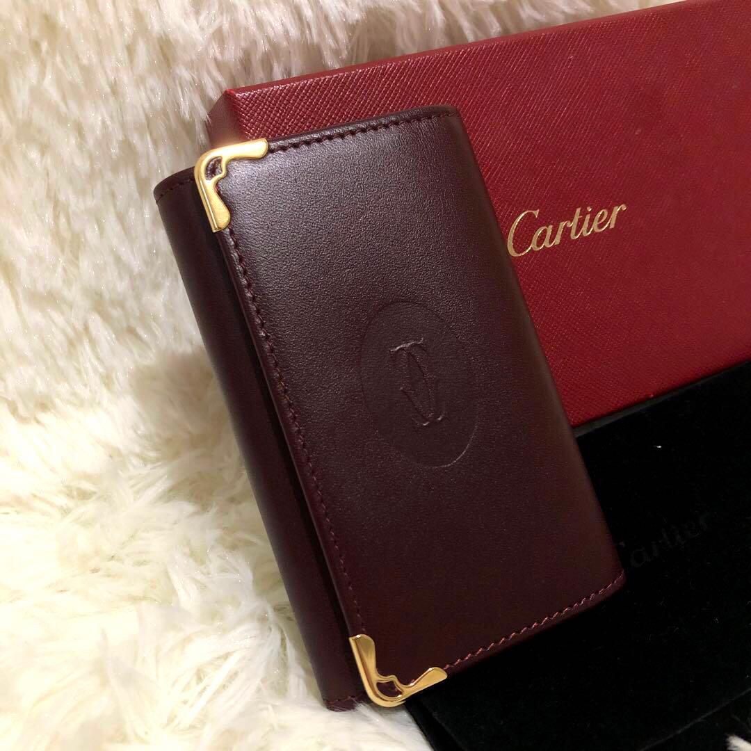 未使用✨カルティエ　マストライン　 6連キーケース　ボルドー　レディース