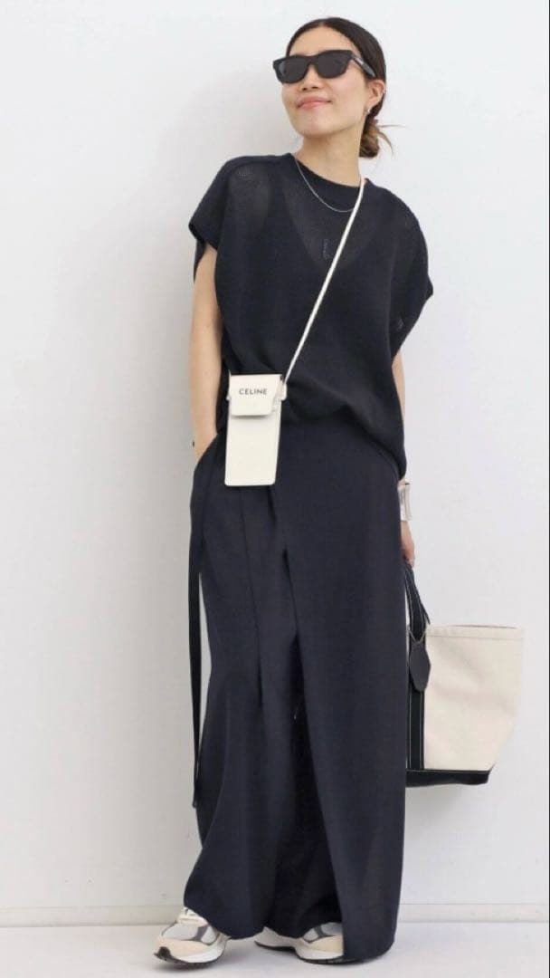 アパルトモン　ラップ　パンツ　美品　ネイビー　38 ベイクルーズ　ドゥーズィエム