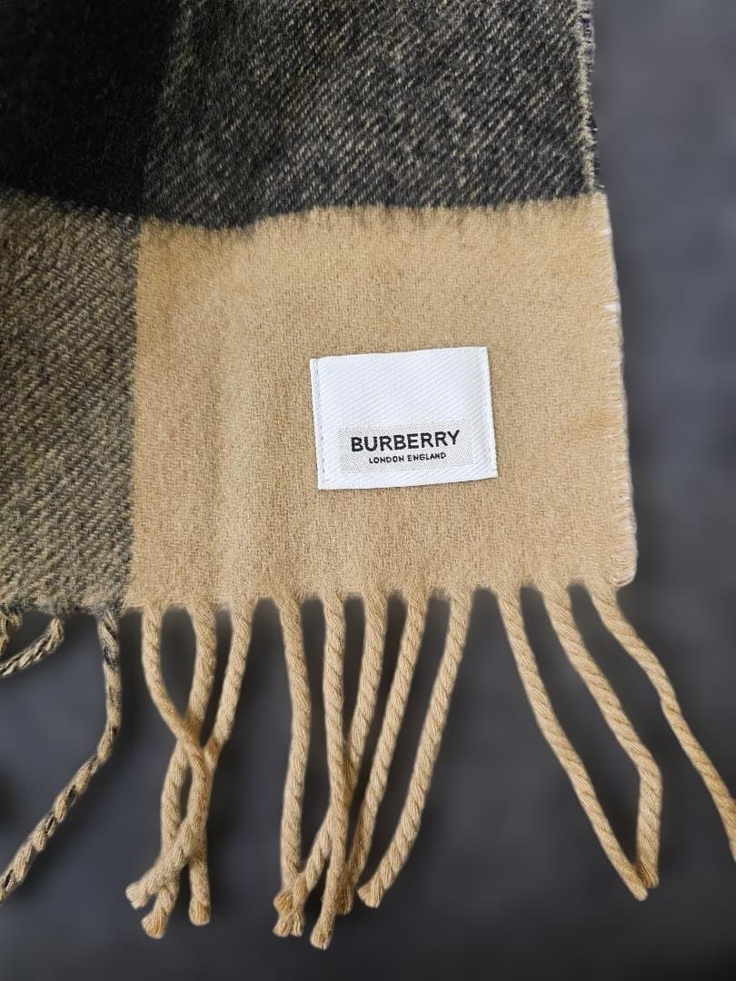 BURBERRY カシミヤ チェック マフラー 200x36cm