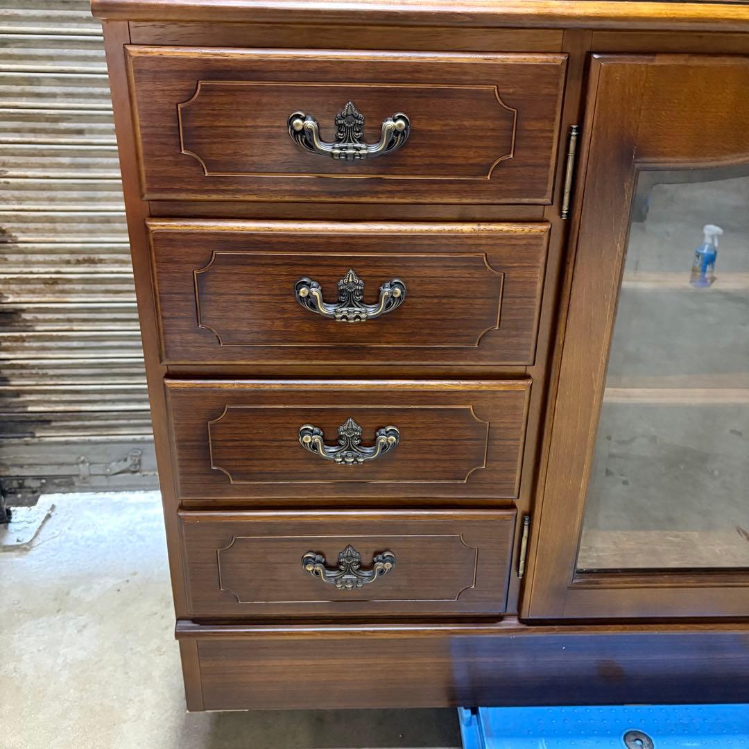 【福岡】【美品】カリモク 箪笥 飾り棚 キャビネット アンティーク ヴィンテージ