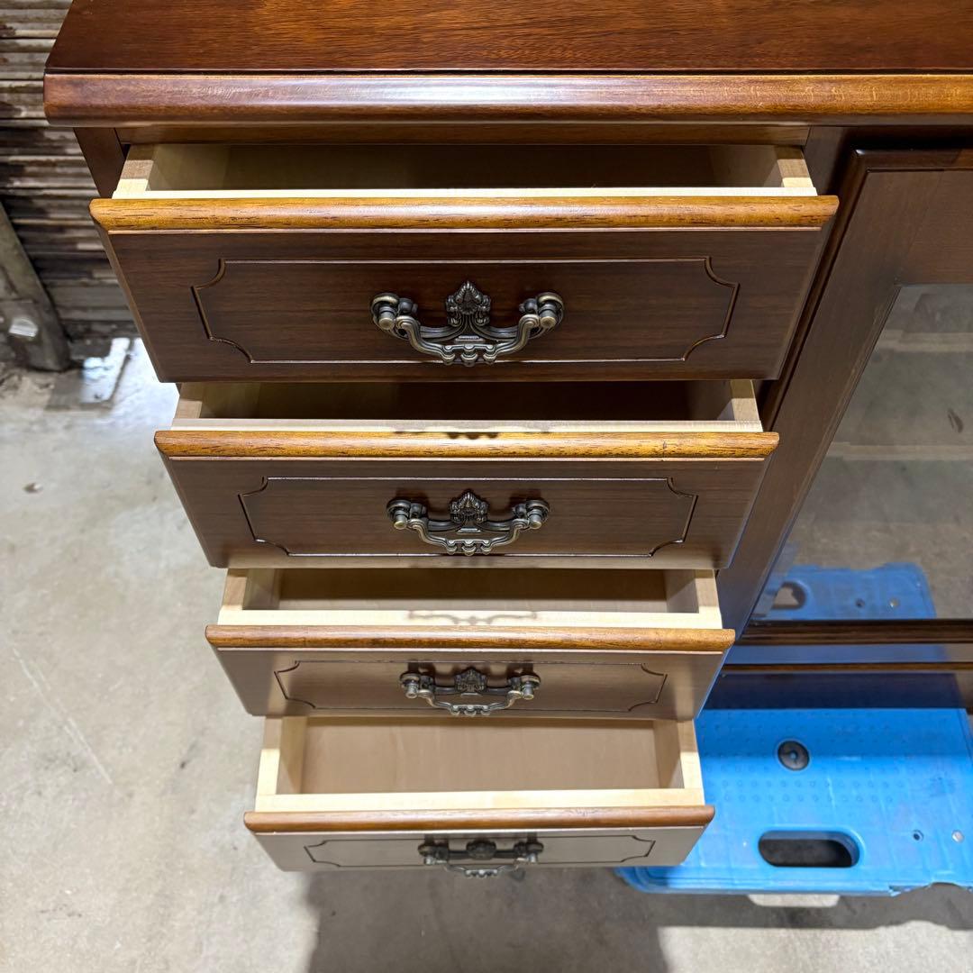 【福岡】【美品】カリモク 箪笥 飾り棚 キャビネット アンティーク ヴィンテージ