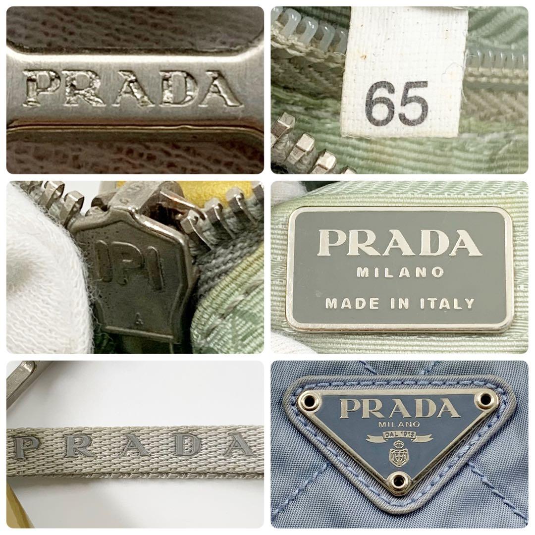 【✨希少✨】プラダ ワンショルダーバッグ ナイロン パテントレザー ライトブルー