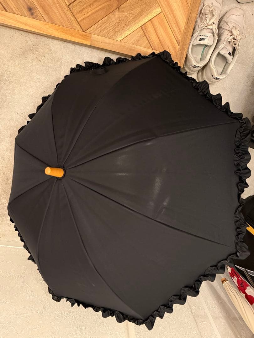 サンバリア 長傘S 黒 フリル