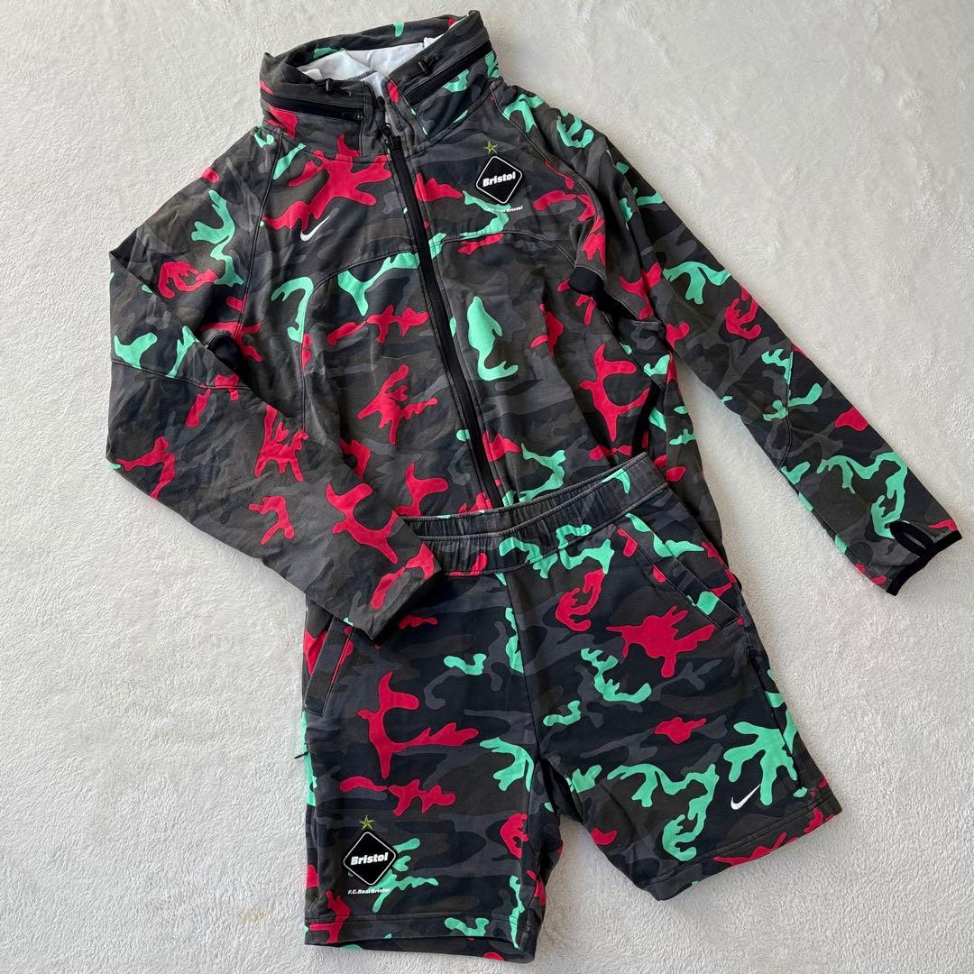【美品✨】FCRB×NIKE カモフラ　ウォームアップセットアップ　総柄　希少‼️