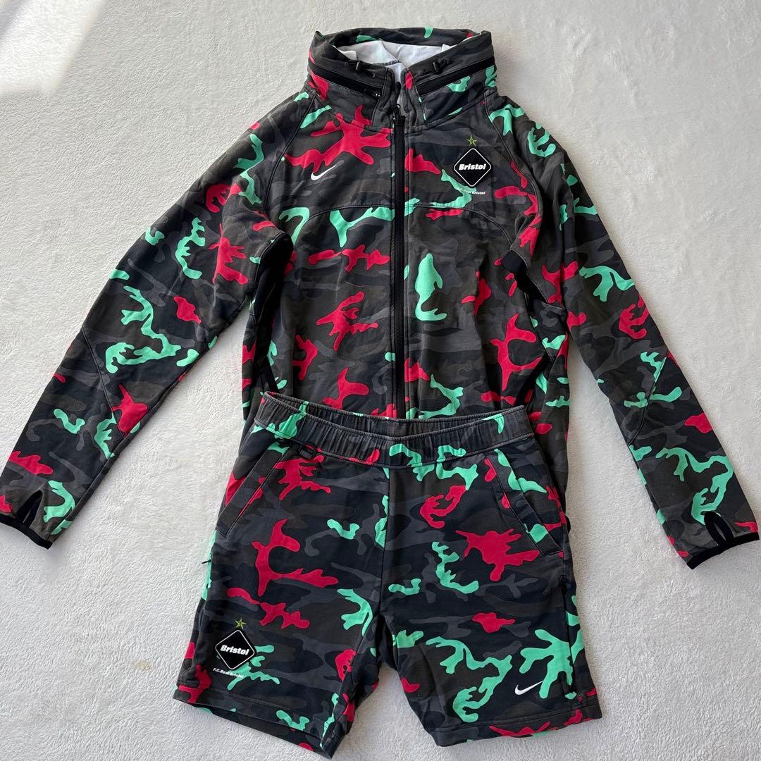 【美品✨】FCRB×NIKE カモフラ　ウォームアップセットアップ　総柄　希少‼️