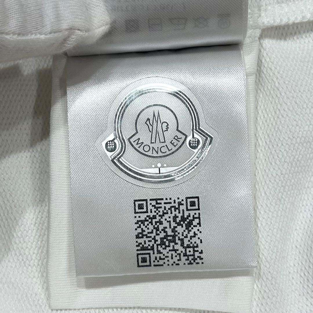 【新品未使用】タグ付き モンクレール パーカー 刺繍ロゴ プルオーバー 白 XS