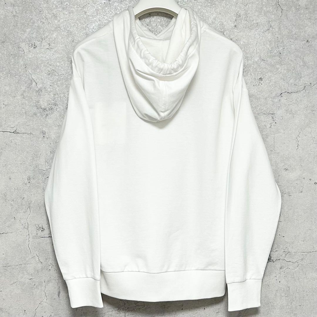 【新品未使用】タグ付き モンクレール パーカー 刺繍ロゴ プルオーバー 白 XS