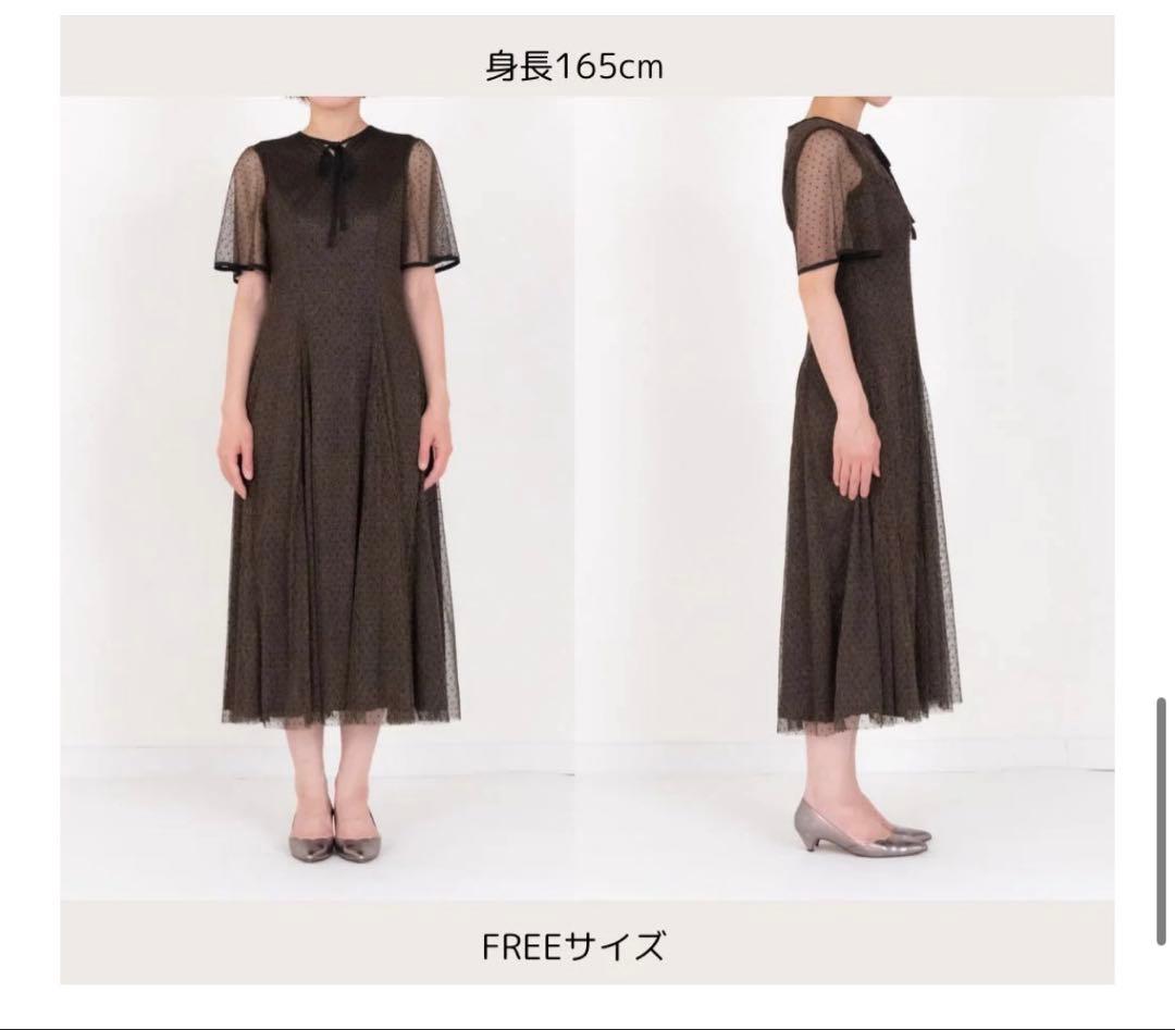 【極美品】kaene パイピングドットドレス　オケージョンワンピース　結婚式