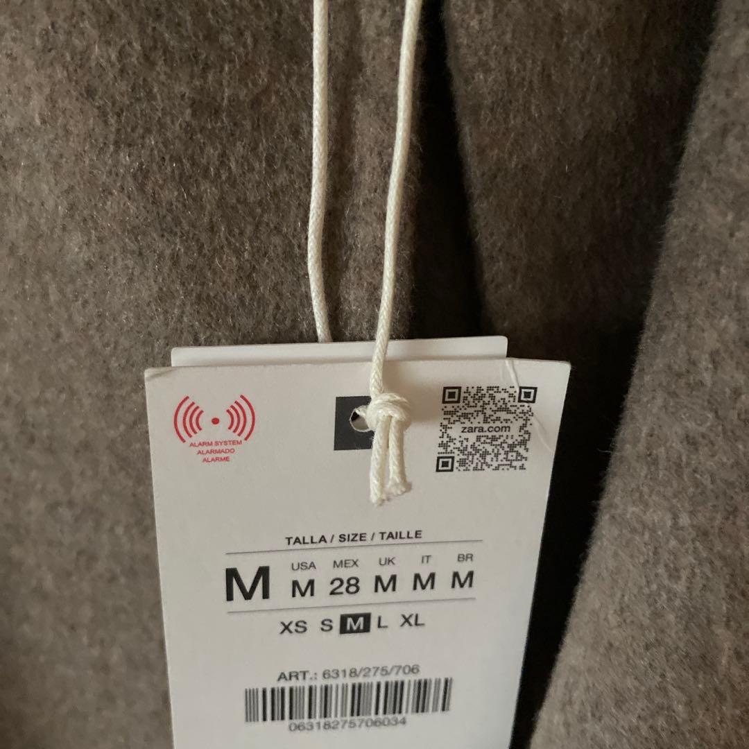 完売品 ZARA ウールショートスカーフコート ミンク M本日限定値下げ！