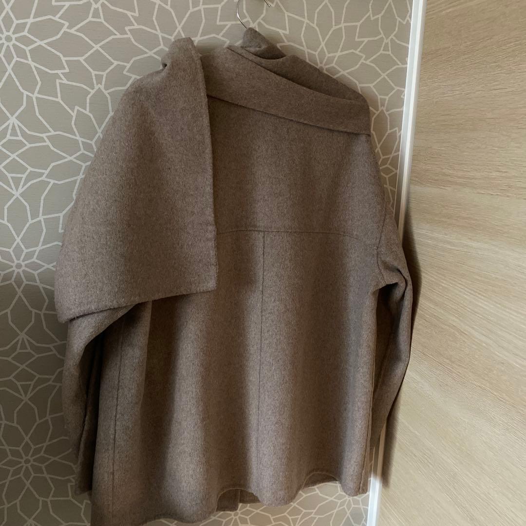 完売品 ZARA ウールショートスカーフコート ミンク M本日限定値下げ！