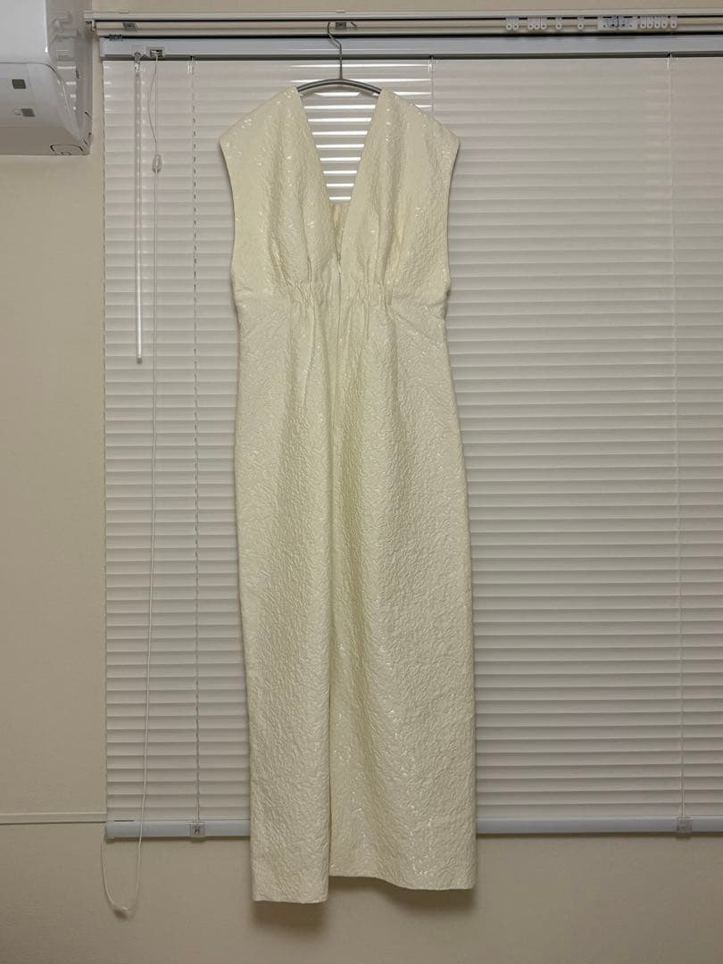 ANDRESD V line jacquard dress（M,アイボリー）