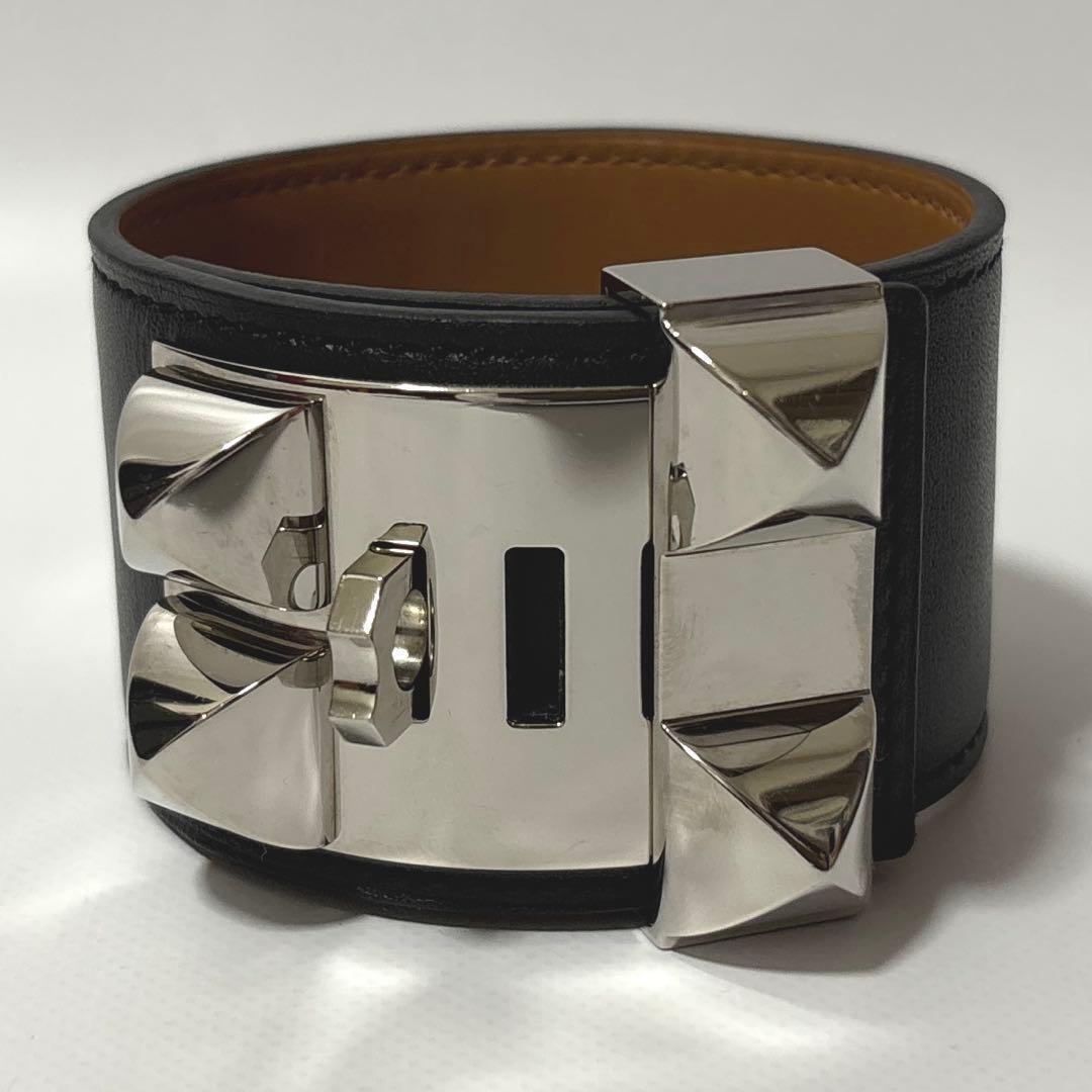 HERMES エルメス コリエドシアン ブレスレット ブラック シルバー