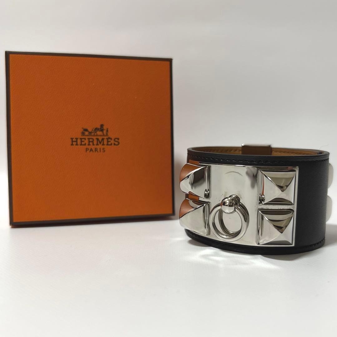 HERMES エルメス コリエドシアン ブレスレット ブラック シルバー