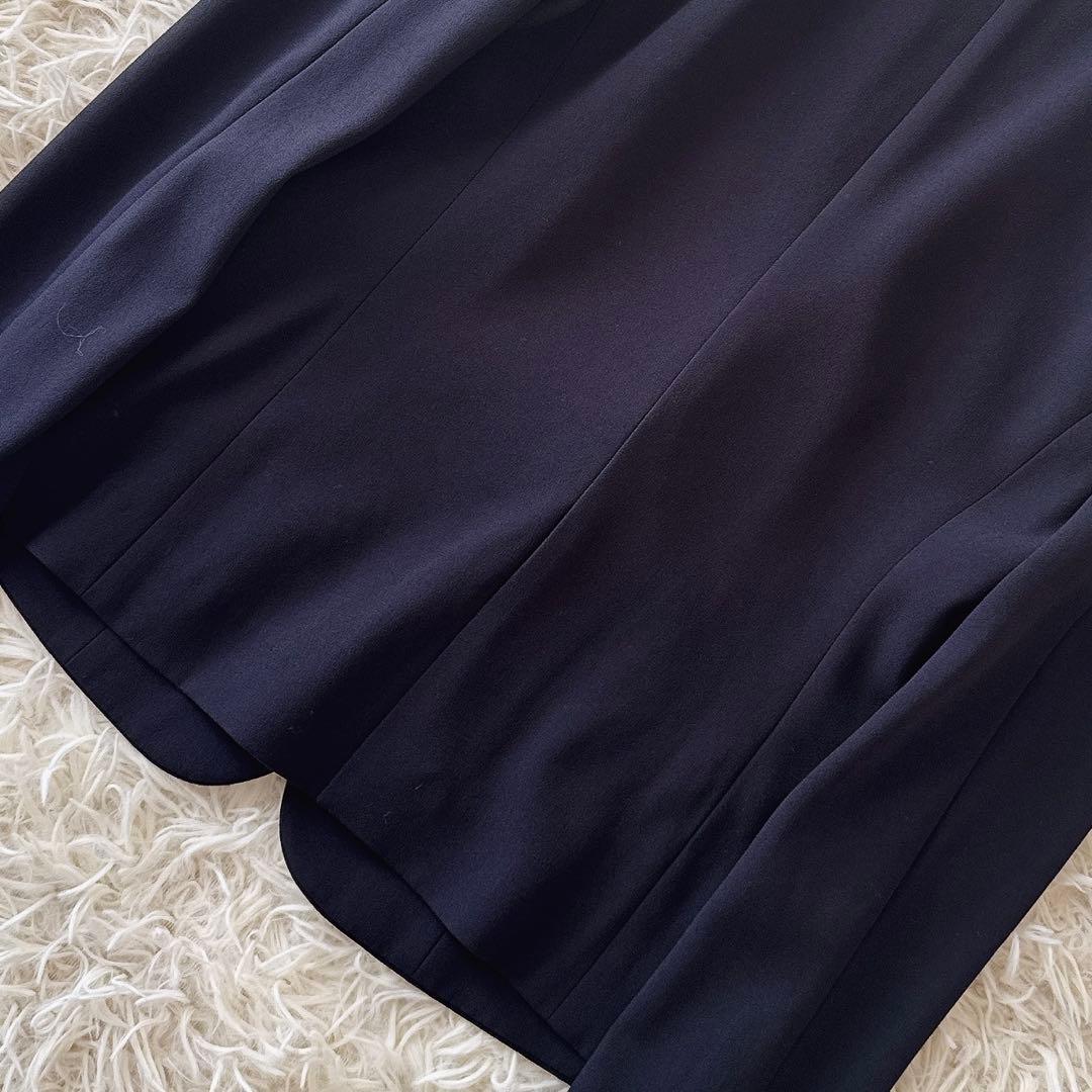 ベイジ CINDY✨ノーカラージャケット セットアップ バイカラー 紺 2