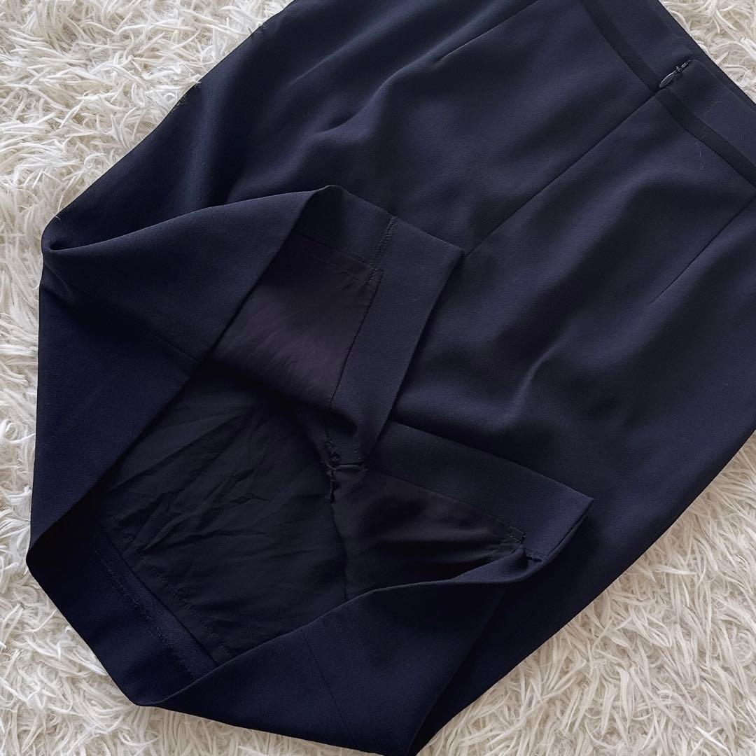 ベイジ CINDY✨ノーカラージャケット セットアップ バイカラー 紺 2