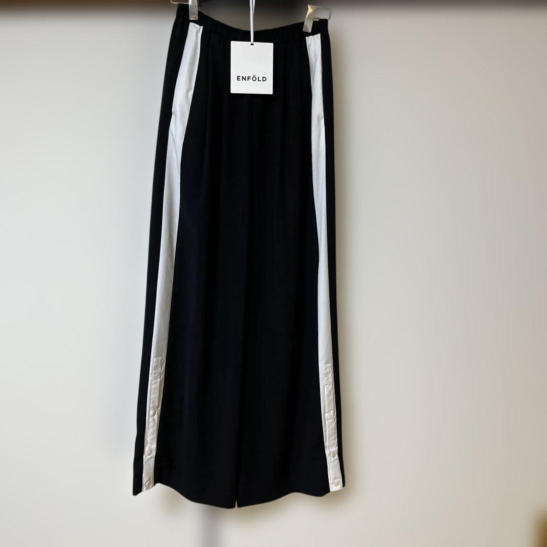 エンフォルド　SHIRT-LAYERED WIDE-PANTS BLACK 36