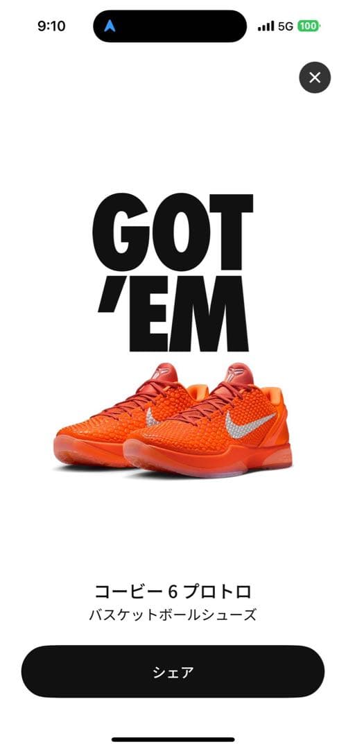 Nike Kobe 6 シューズ オレンジ 10