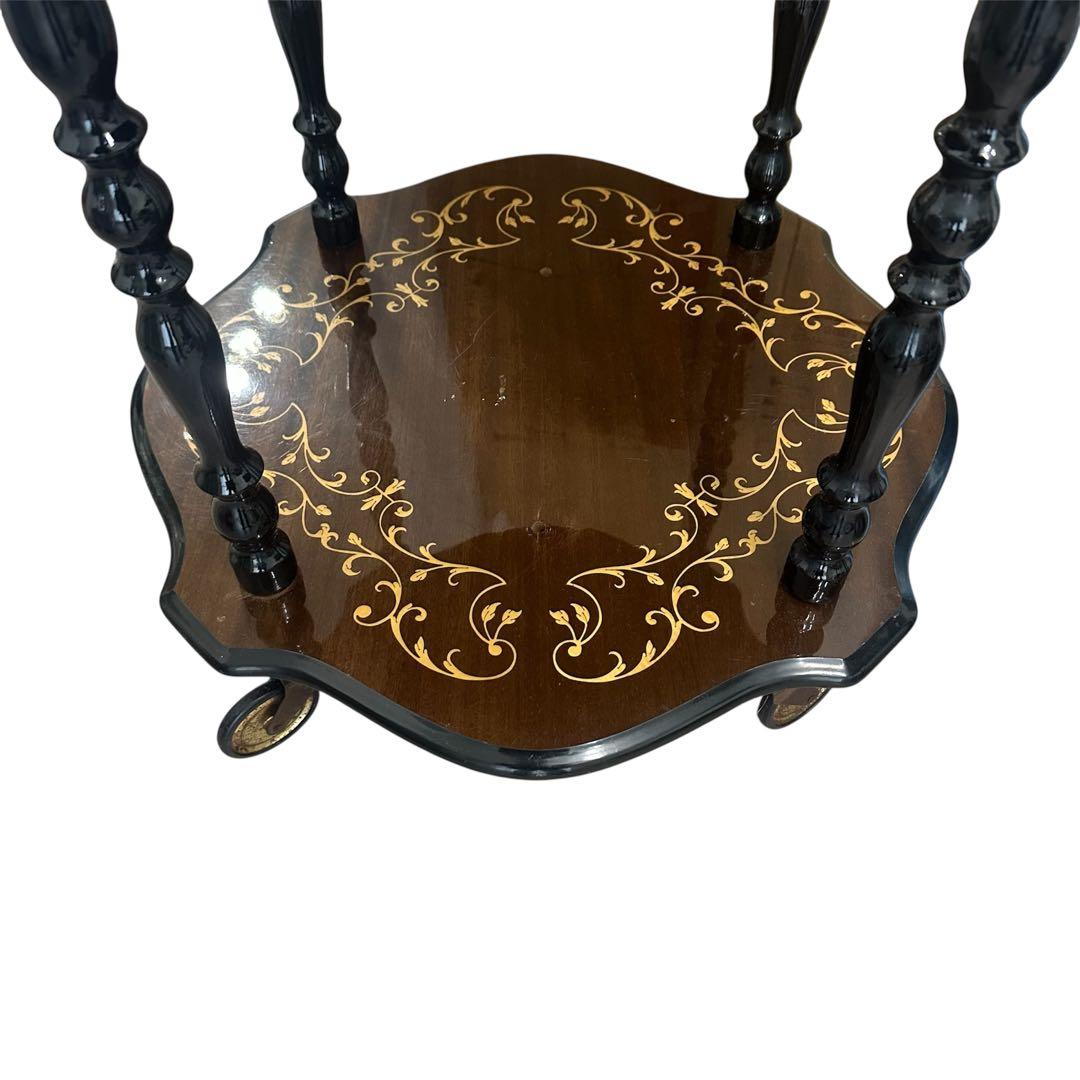 イタリア製DOMANI ドマン　キャスター付　象嵌ワゴン　キッチンワゴン