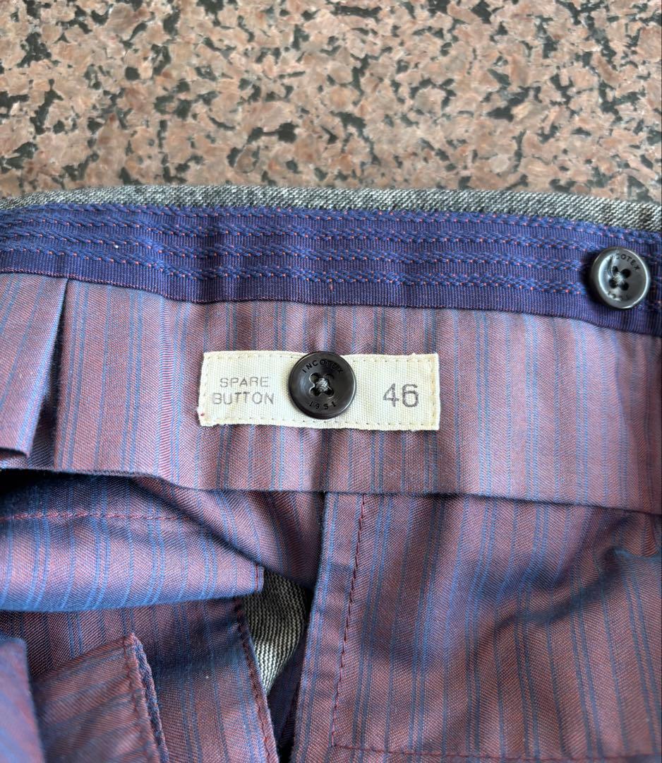 INCOTEX インコテックス サイズ46 グレー(柄あり)スラックス　珍品！