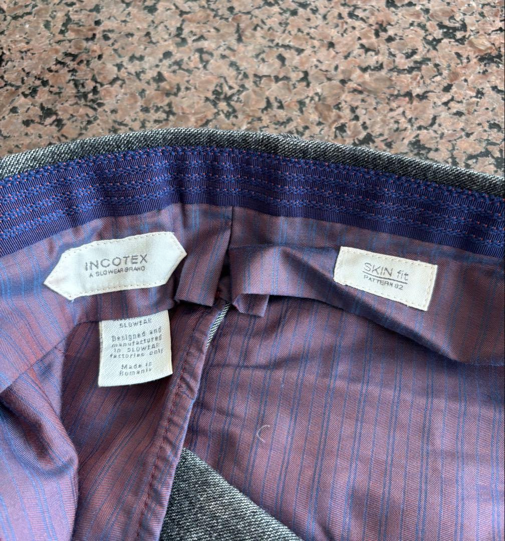 INCOTEX インコテックス サイズ46 グレー(柄あり)スラックス　珍品！