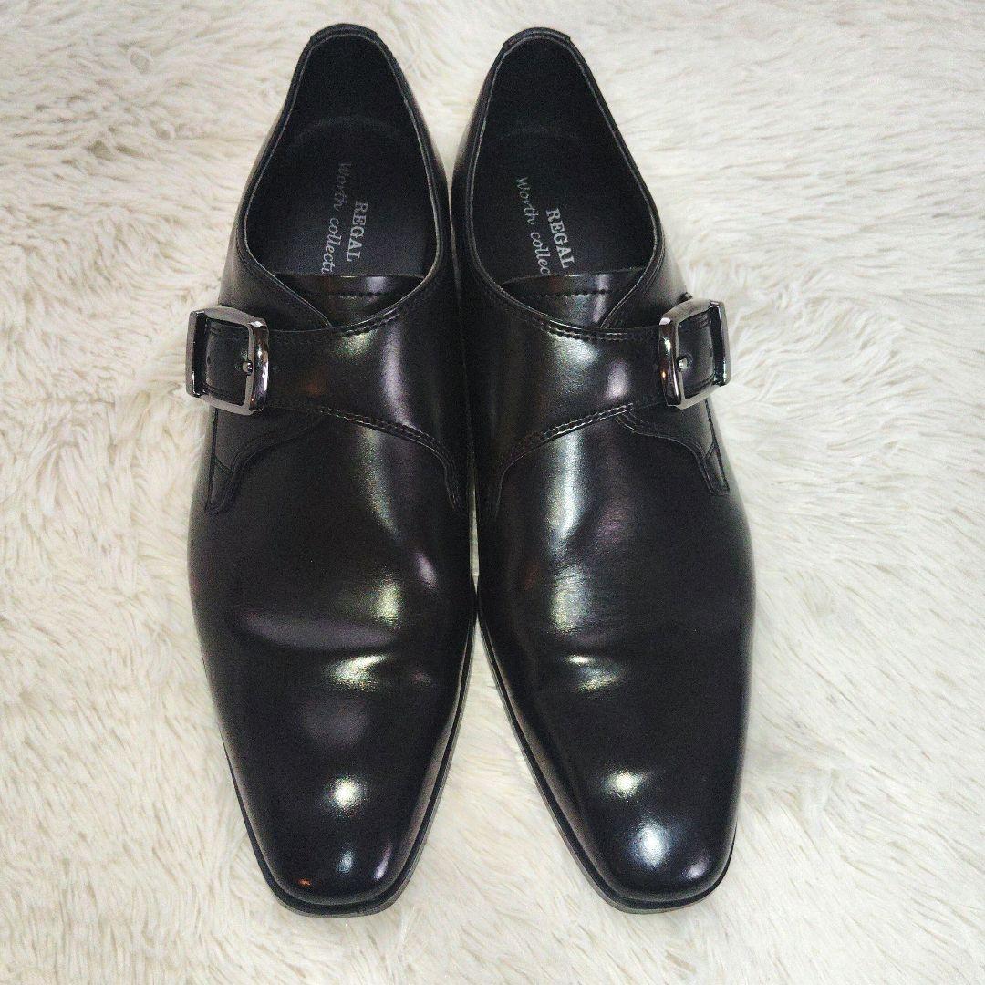 【美品】REGALリーガル V235 シングルモンクストラップ　黒24.5