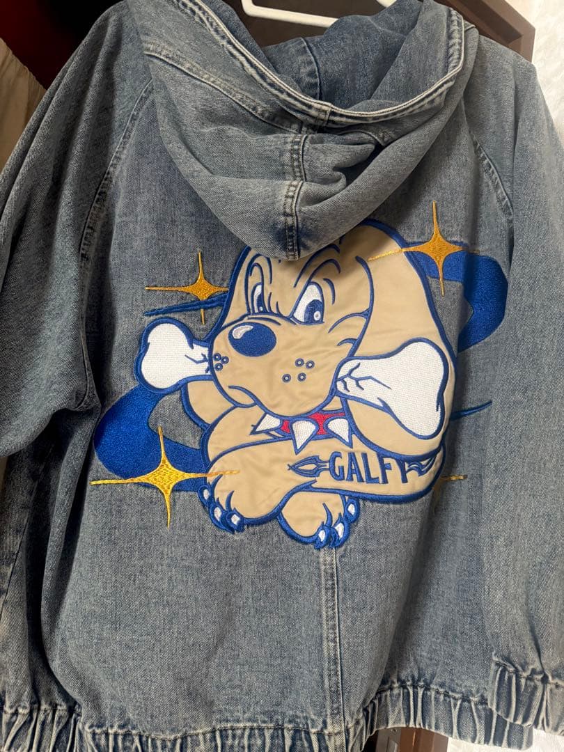 【ガルフィー 】ダーティーデニムフードジャケット Lサイズ中型犬