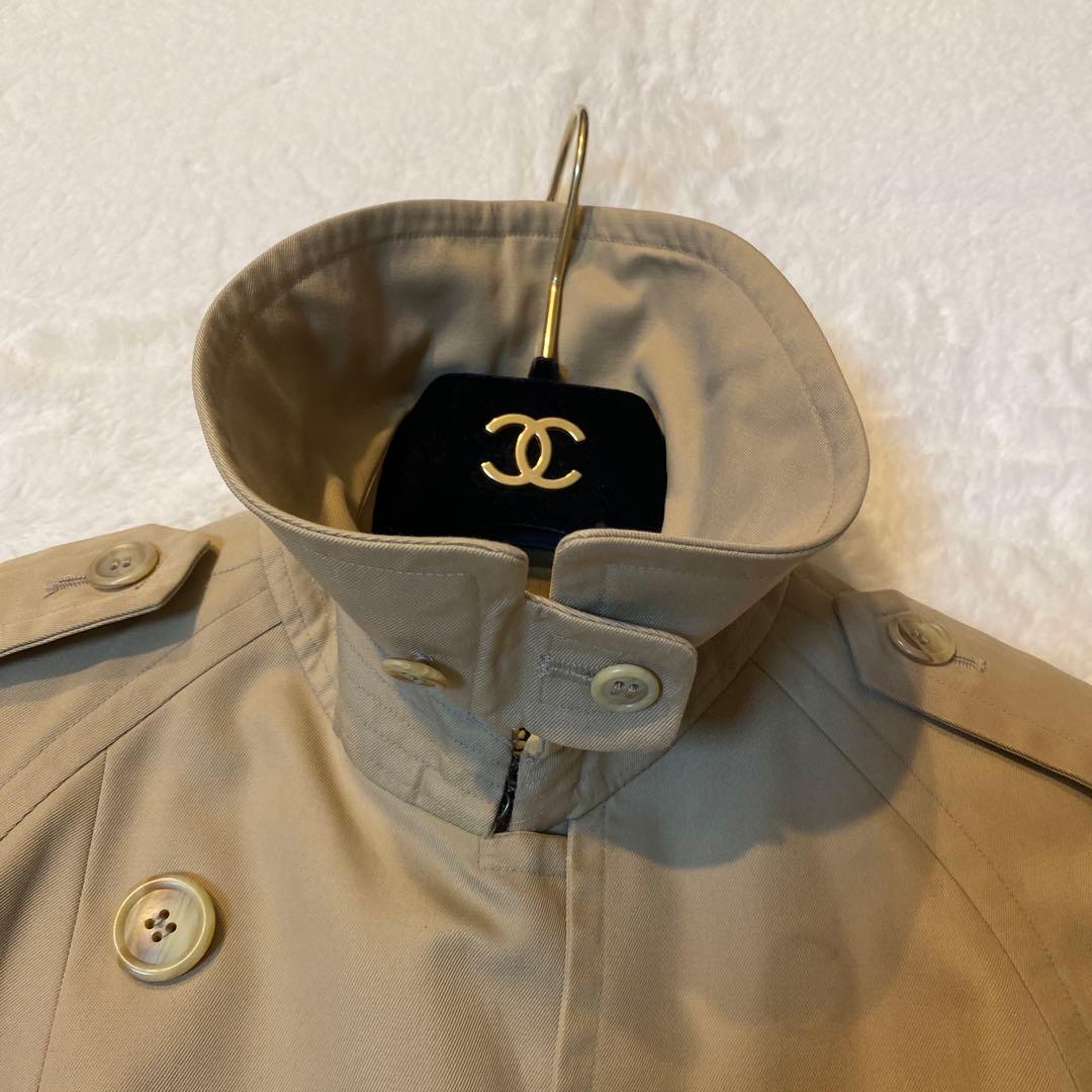 高級 英国製 バーバリー トレンチコート 裏ノバチェック ベージュ 白タグ