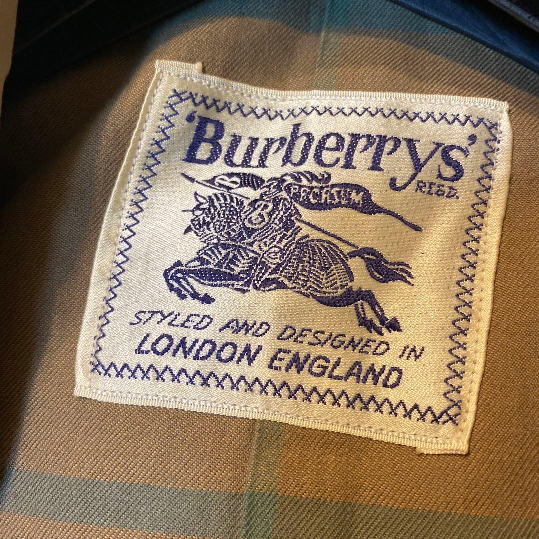 高級 英国製 バーバリー トレンチコート 裏ノバチェック ベージュ 白タグ