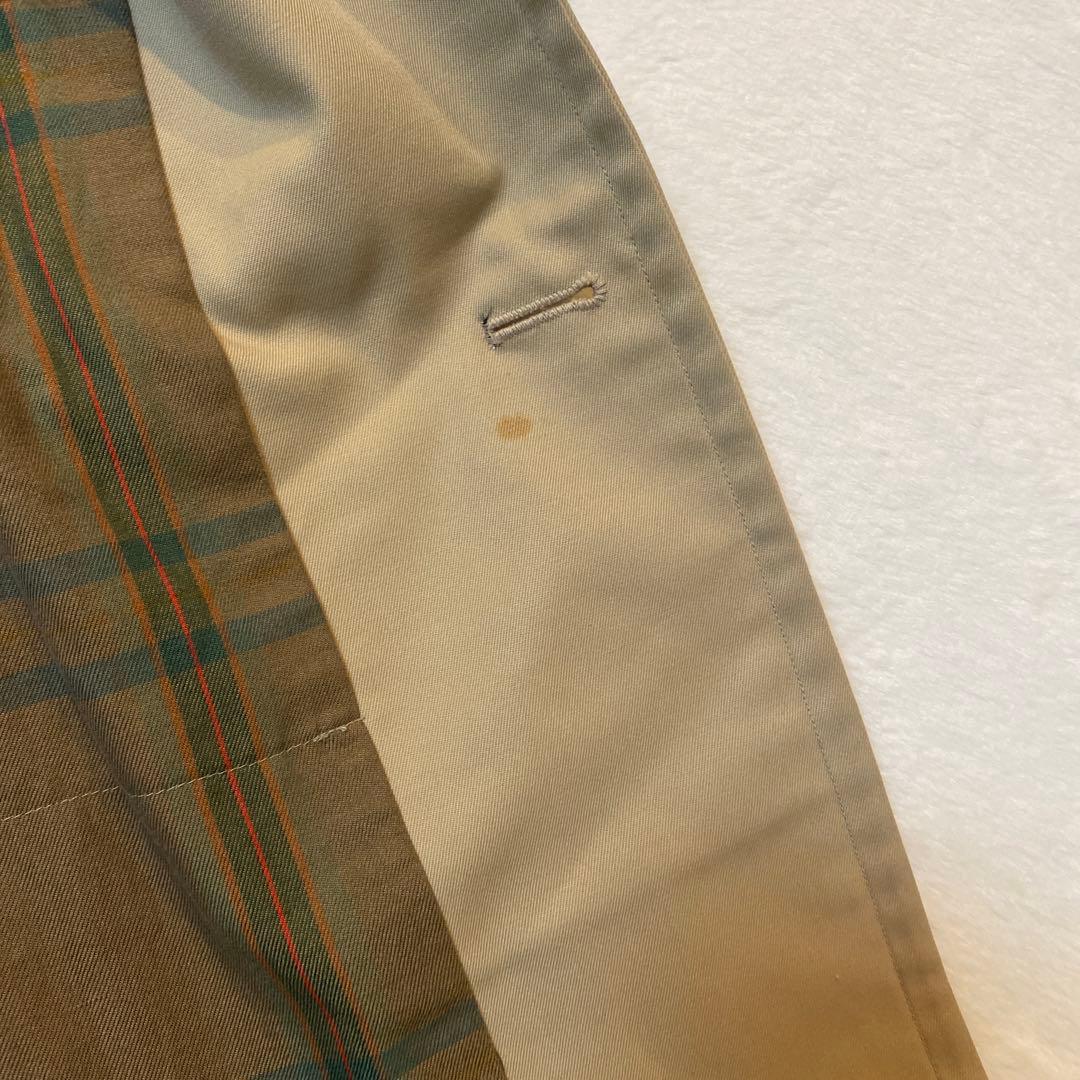 高級 英国製 バーバリー トレンチコート 裏ノバチェック ベージュ 白タグ