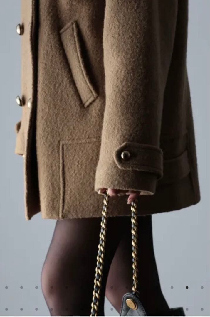 コンバーチブルカラーウールミディコート / Madder vintage