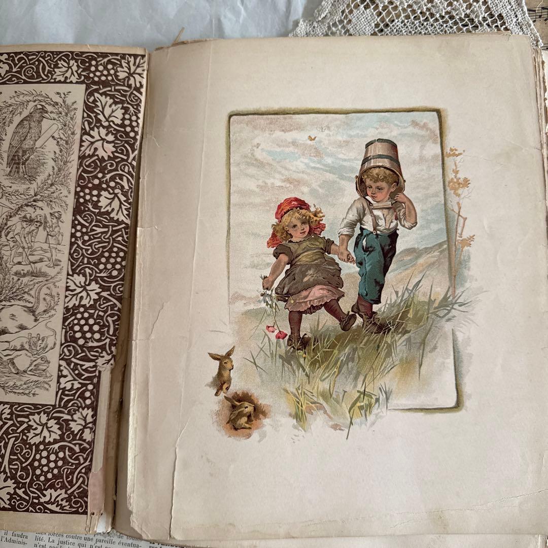 難有★稀少アンティーク美しい挿絵のヴィクトリアン絵本　洋書ジャンクジャーナル古書