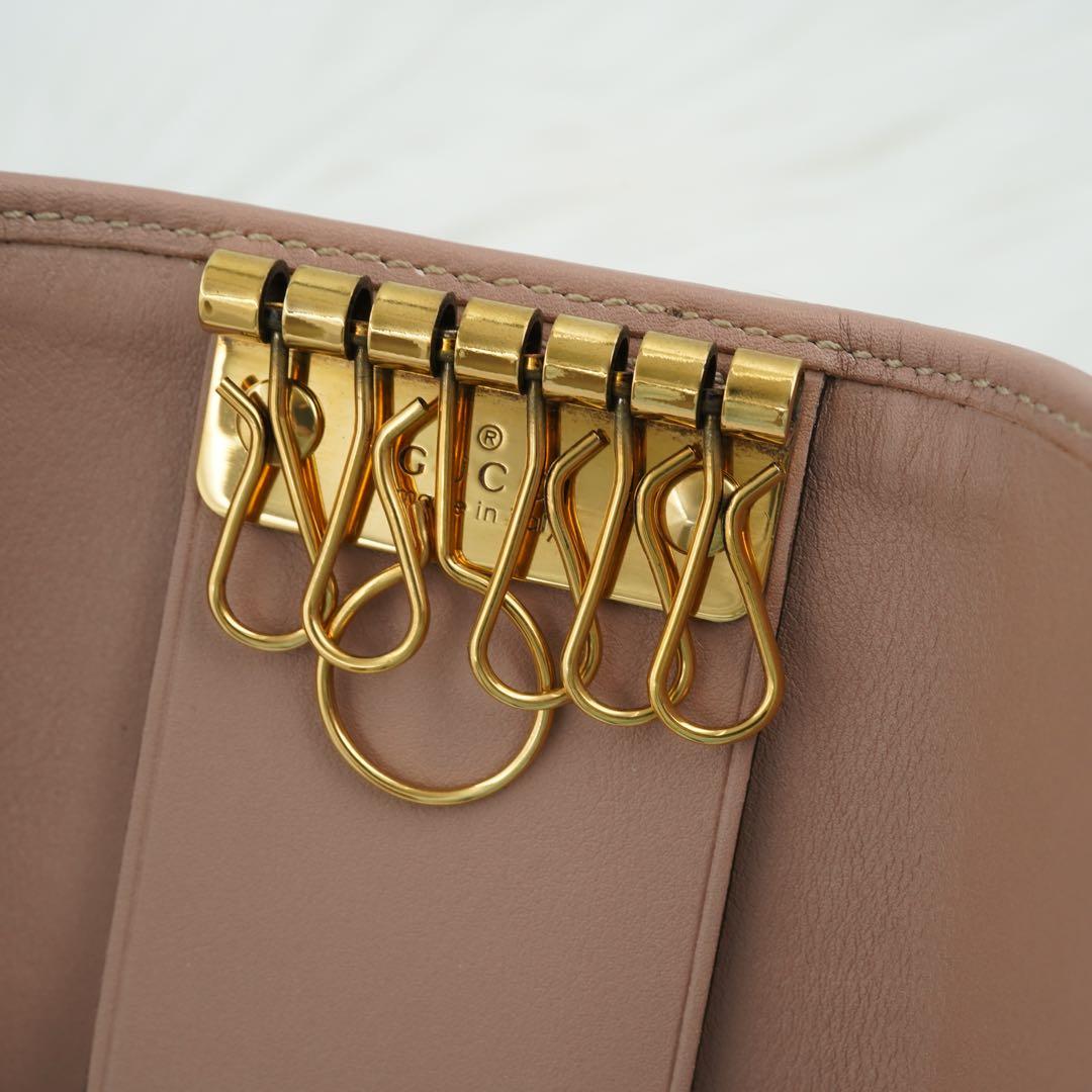 未使用品　GUCCI グッチ　キーケース　インターロッキングG ピンクベージュ
