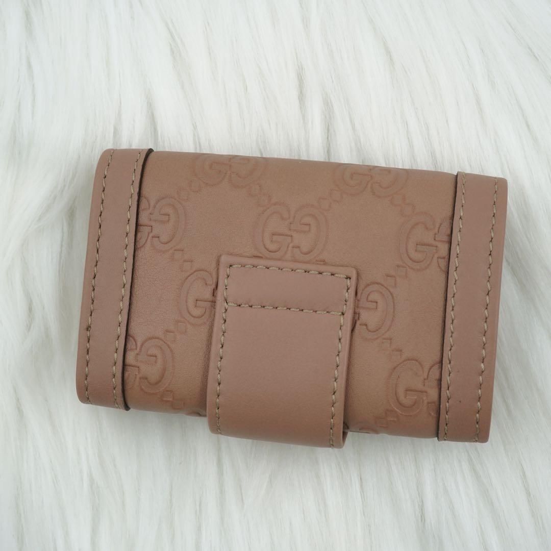 未使用品　GUCCI グッチ　キーケース　インターロッキングG ピンクベージュ