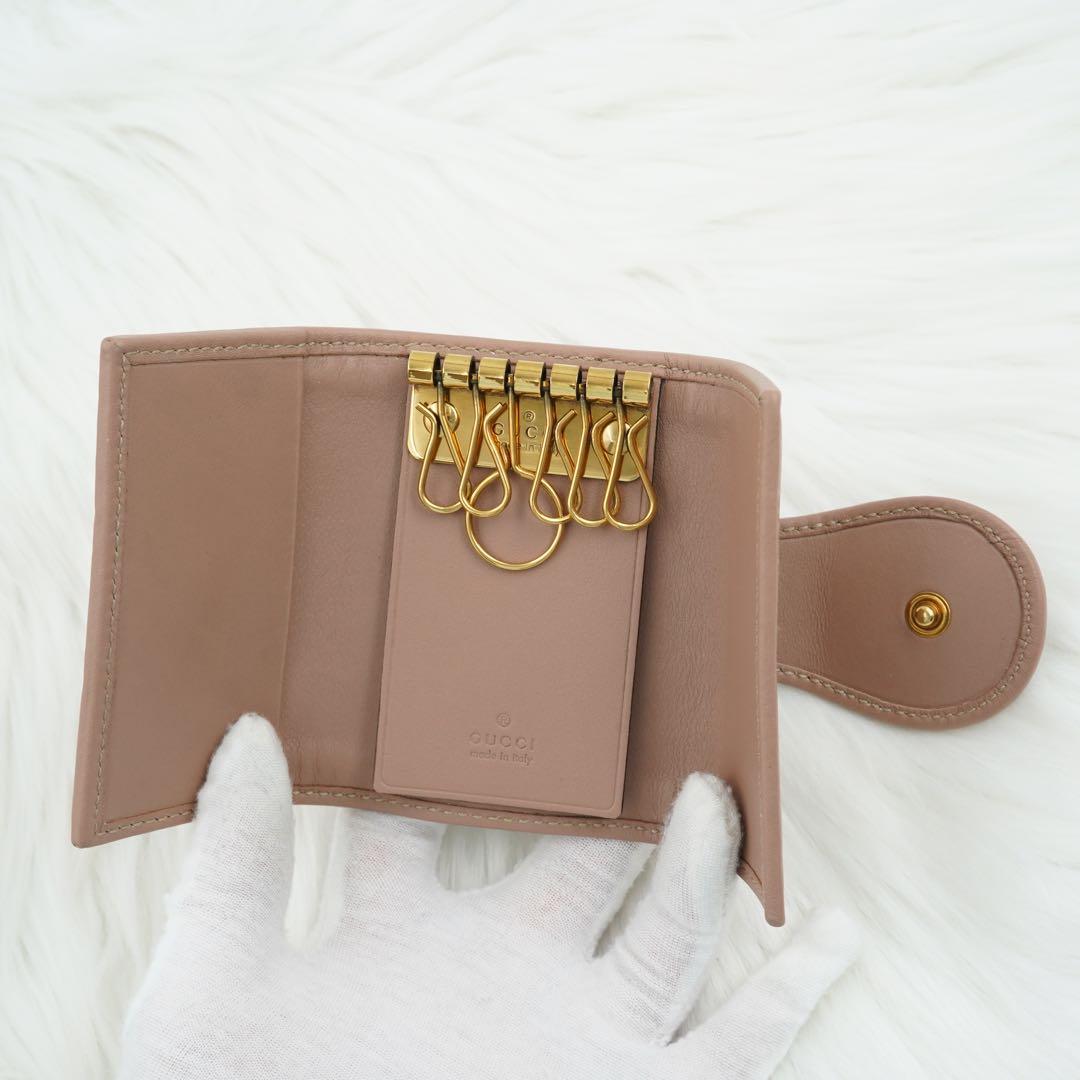 未使用品　GUCCI グッチ　キーケース　インターロッキングG ピンクベージュ