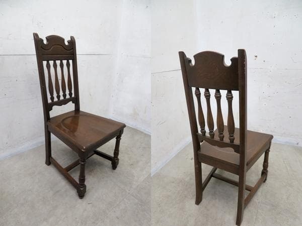 横浜■ノックオンウッド■コロニアル■ハイバックダイニングチェア■2脚セット■