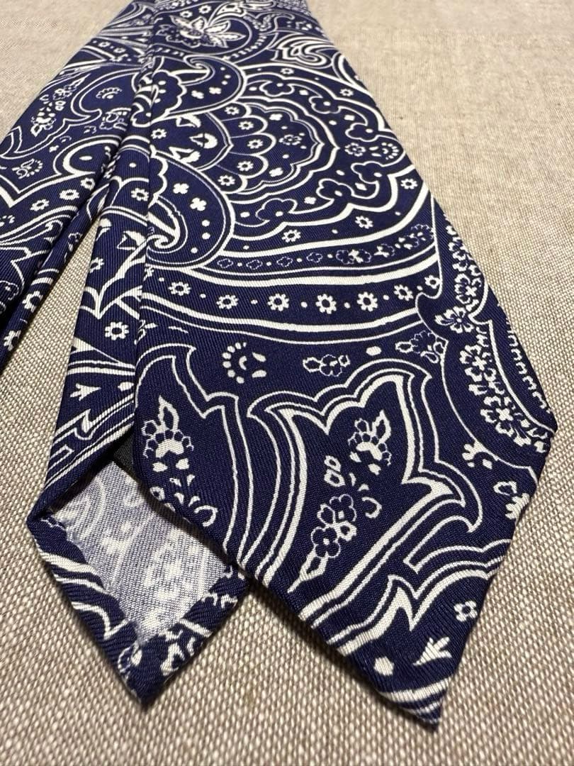 Francesco Marino／スフォデラート／ペイズリープリント／ネイビー