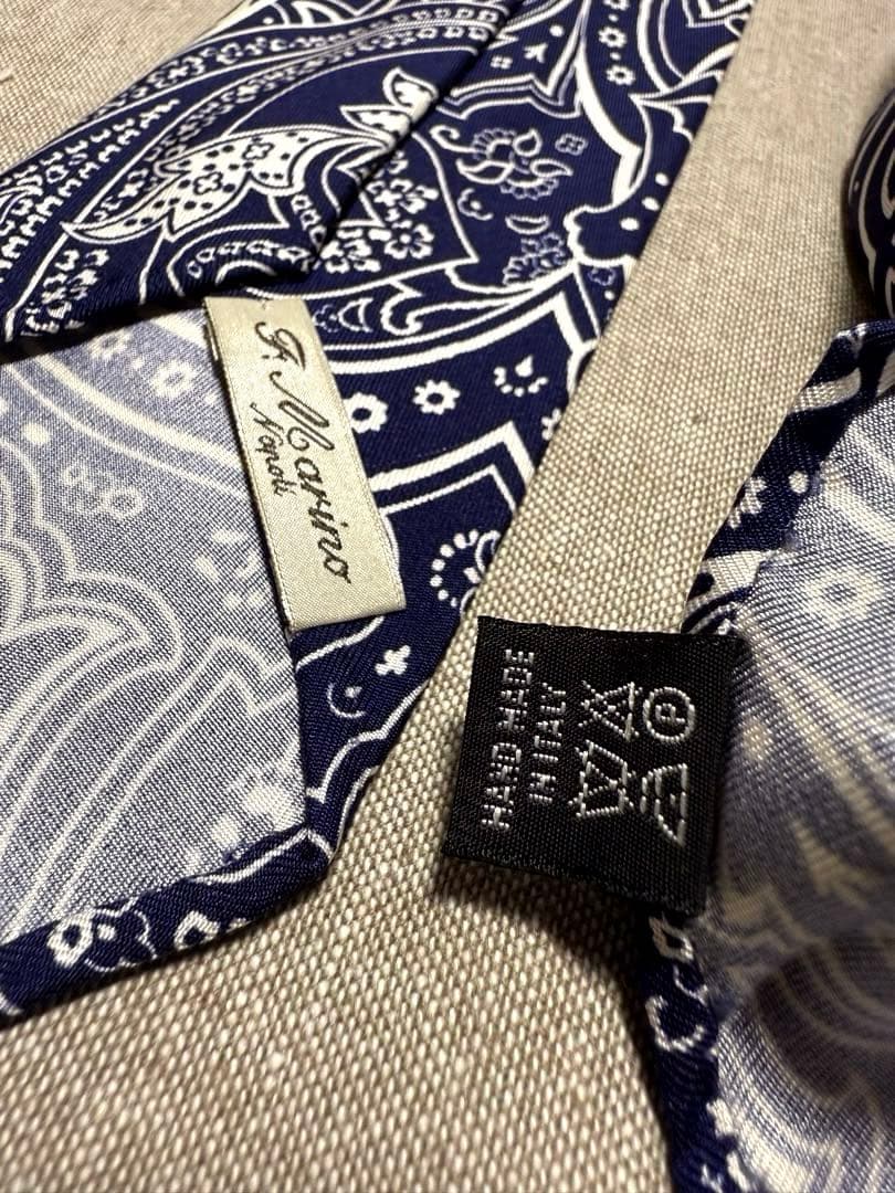 Francesco Marino／スフォデラート／ペイズリープリント／ネイビー