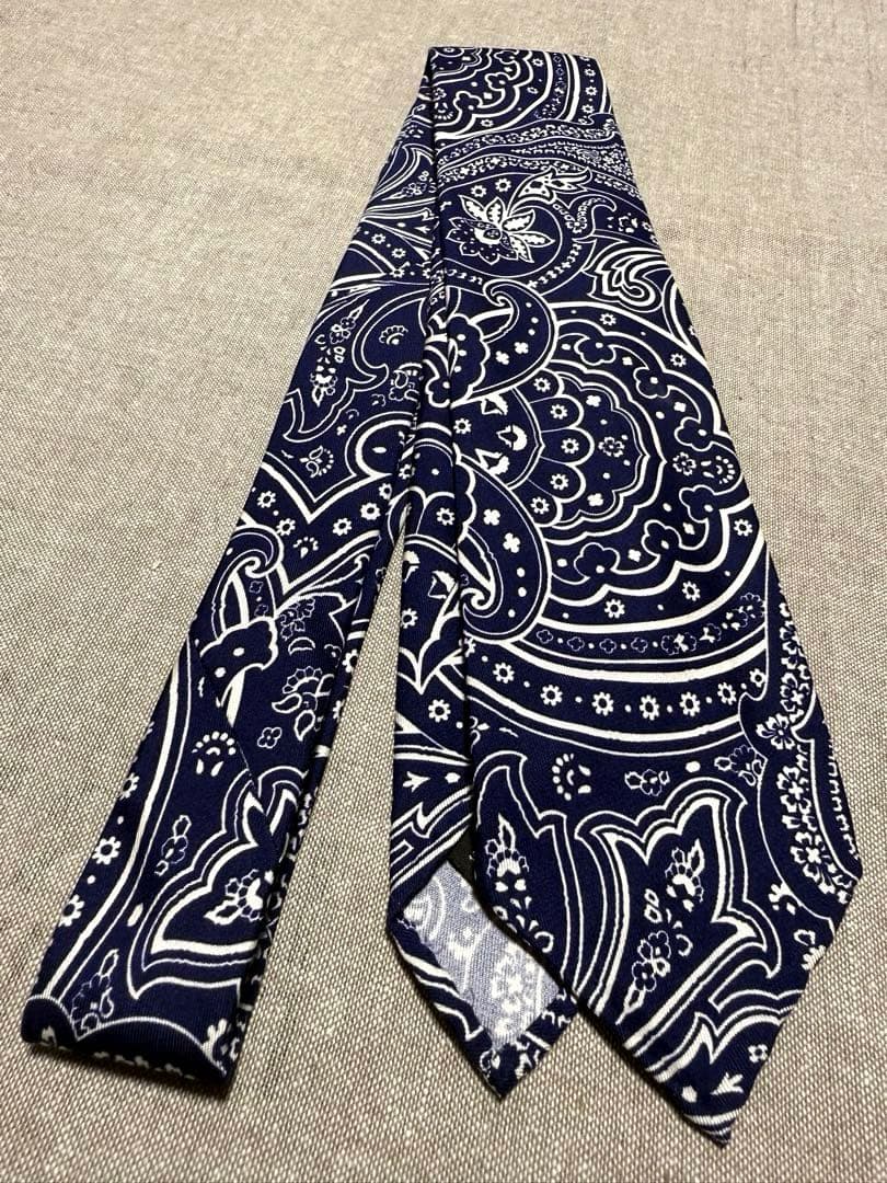 Francesco Marino／スフォデラート／ペイズリープリント／ネイビー