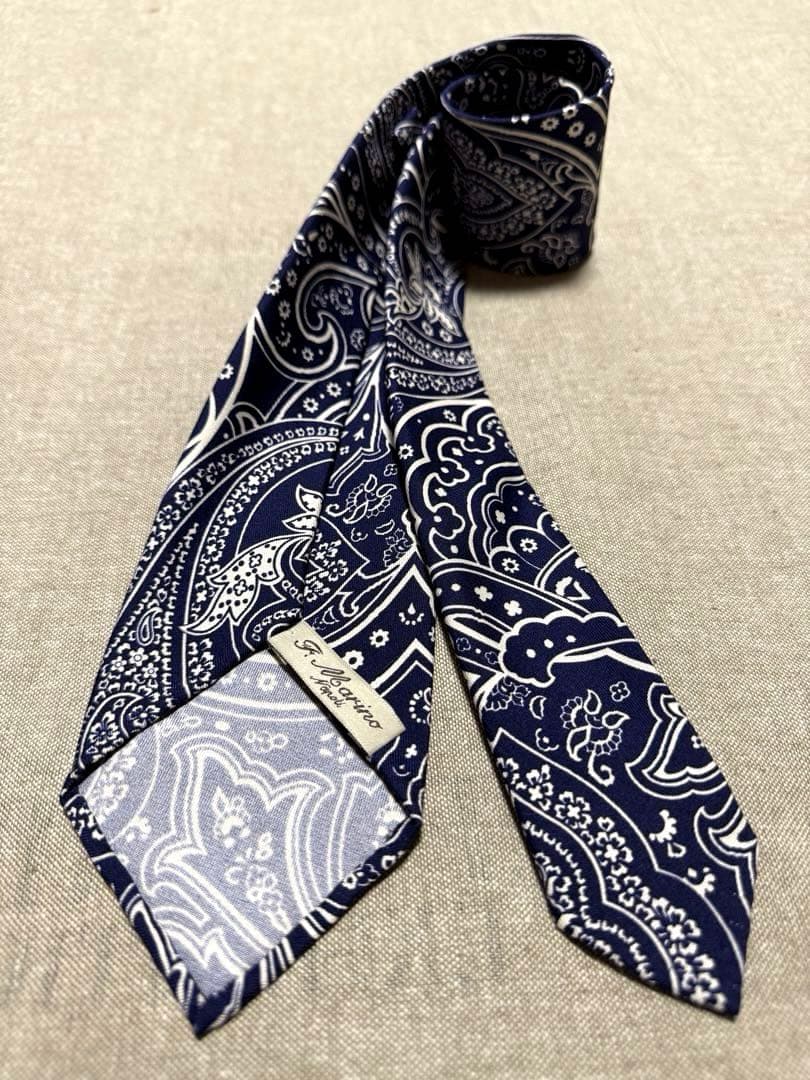 Francesco Marino／スフォデラート／ペイズリープリント／ネイビー