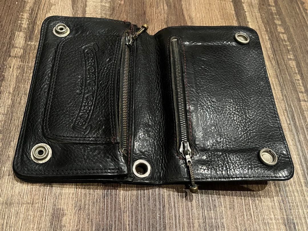 【希少】CHROME HEARTS クロスパッチ付き　2ZIPウォレット