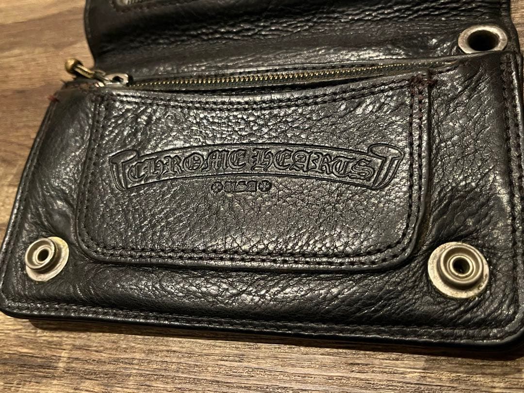 【希少】CHROME HEARTS クロスパッチ付き　2ZIPウォレット