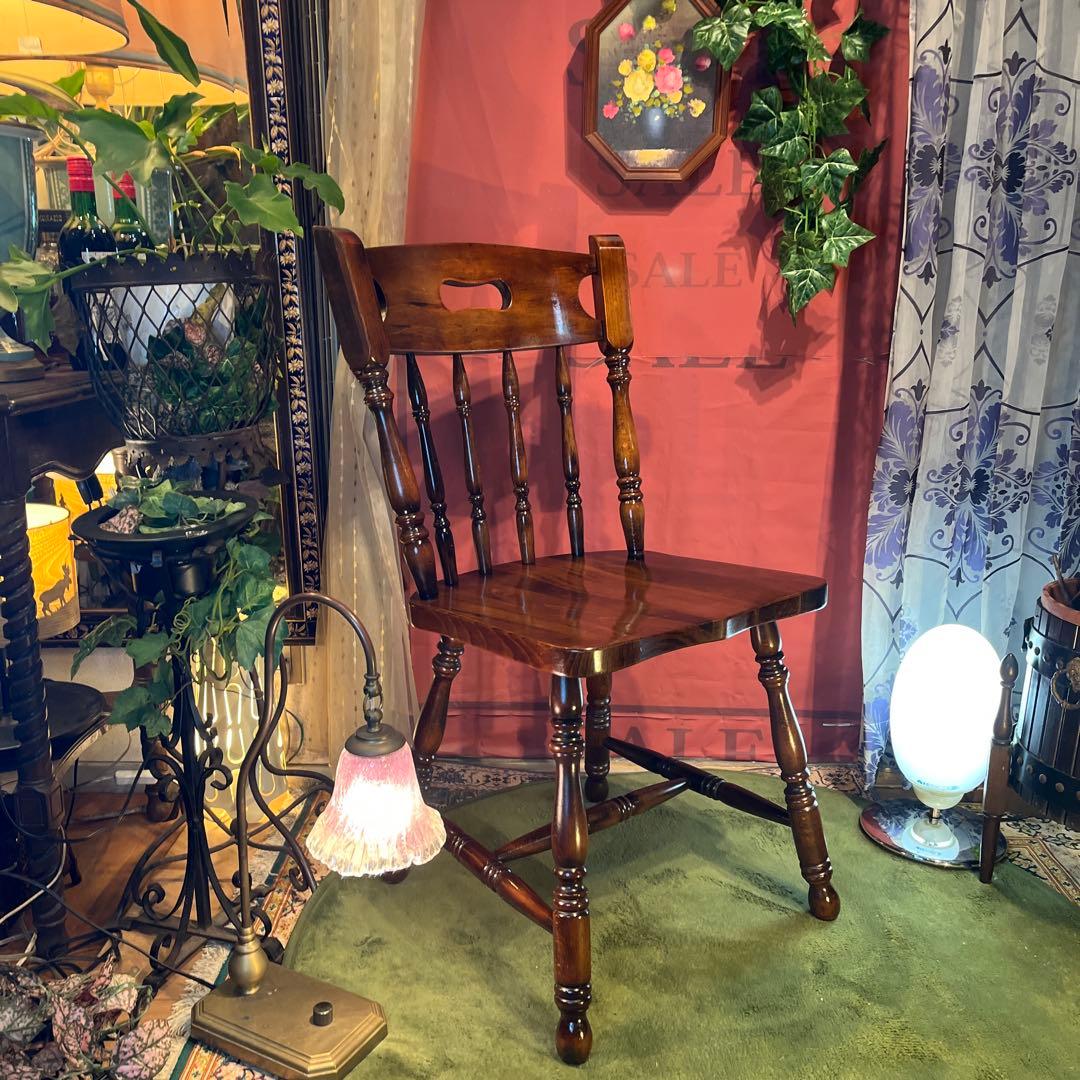 ゆゆゆゆ　ヴィンテージ 板座　スピンドル　ウィンザーチェア