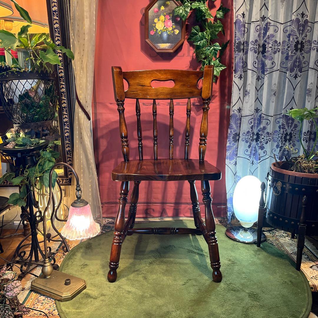 ゆゆゆゆ　ヴィンテージ 板座　スピンドル　ウィンザーチェア