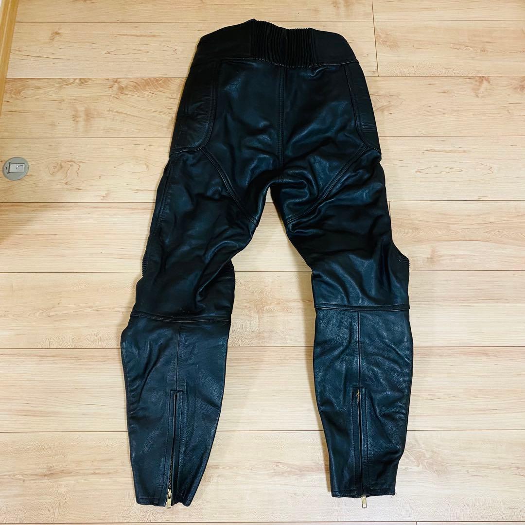 カドヤ レザーパンツ Mサイズ 内側メッシュ ニーパッド付き バイク