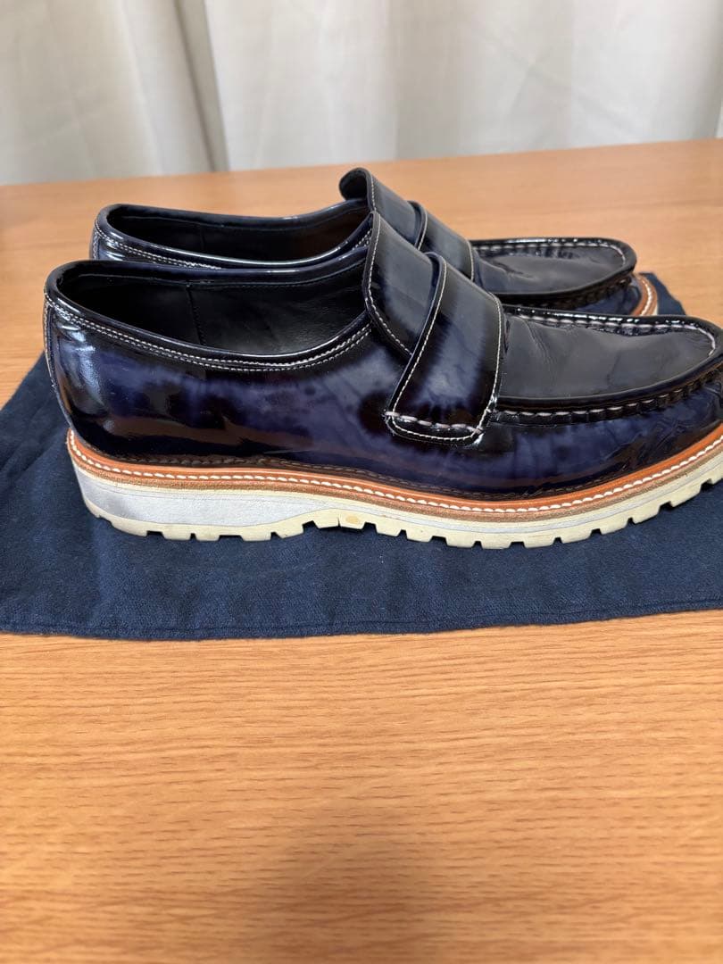 ミハラヤスヒロ ブラウン パテントレザー ローファー　26cm