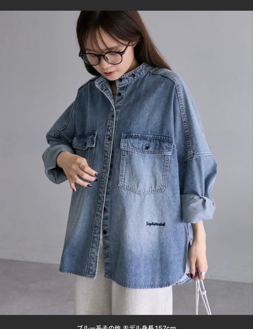 PUAL CE CIN デニムボタンダウンシャツ