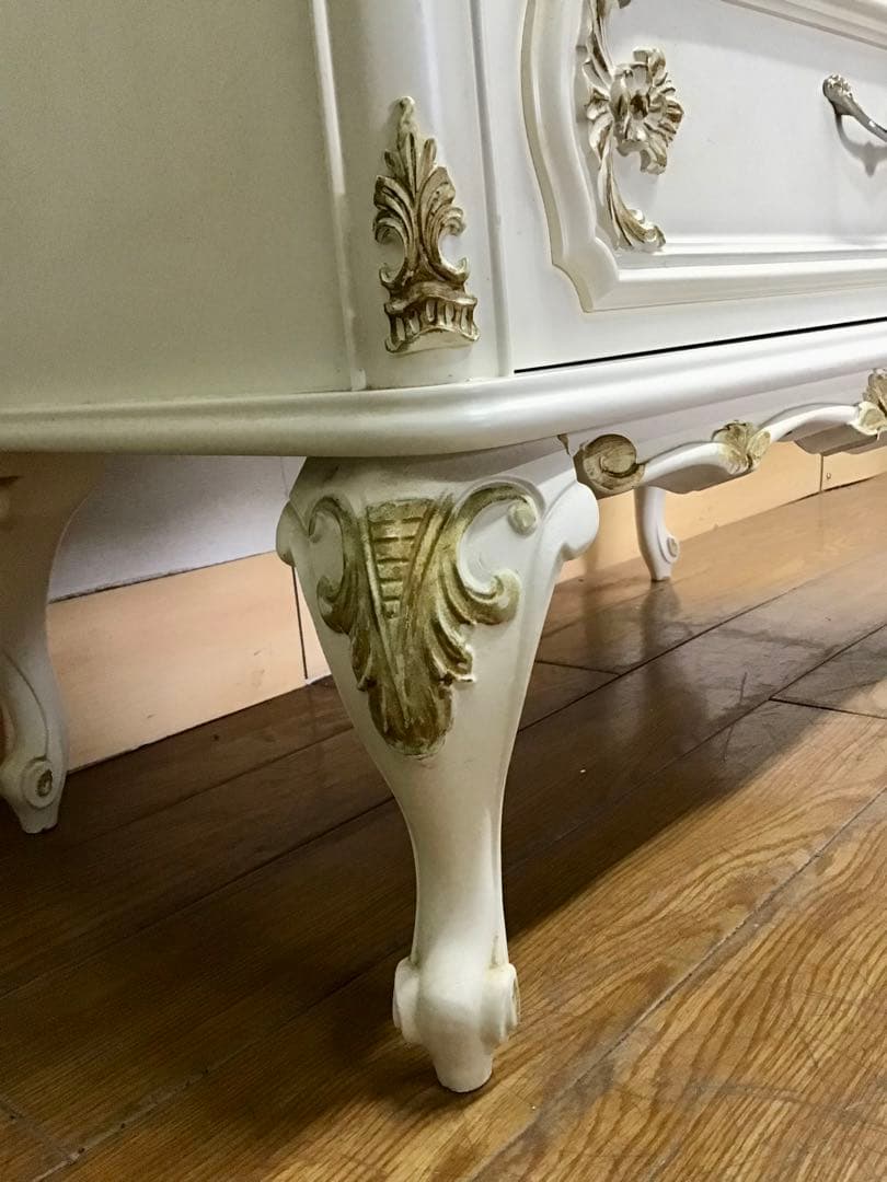 ブランチ☆管146☆イタリア製☆ロココ調☆姫系☆白家具☆4段チェスト