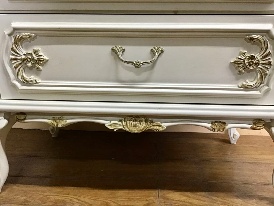 ブランチ☆管146☆イタリア製☆ロココ調☆姫系☆白家具☆4段チェスト