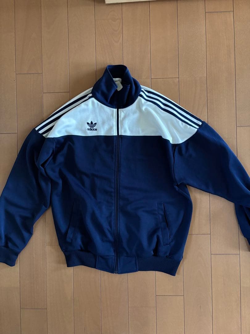 希少 adidas 80s 90s ホワイトネイビー トラックジャケット
